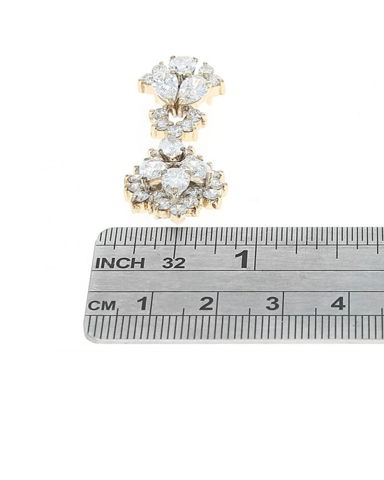Mixed Cut Diamond Cluster Drop Pendant
